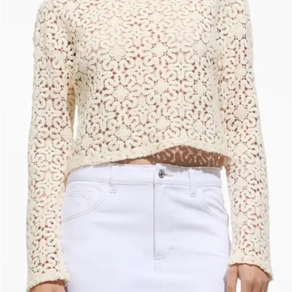 Elegant Cream Lace Women's Top